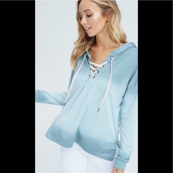 Tie Dyed Laced Up Hoodie - Picture 2 of 7